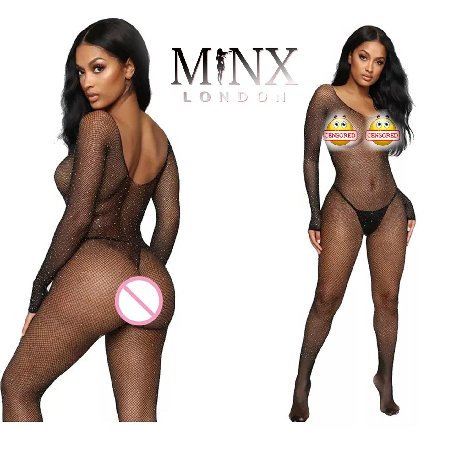 Diamond Bodysuit | Bodystocking | Rhinestone Lingerie | See through Lingerie